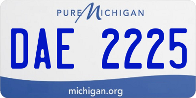 MI license plate DAE2225