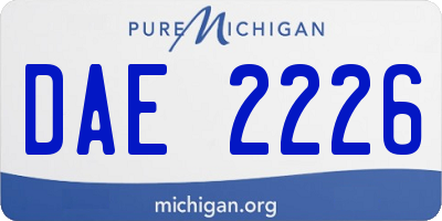 MI license plate DAE2226