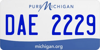 MI license plate DAE2229