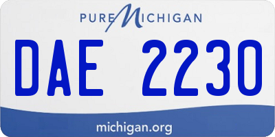 MI license plate DAE2230
