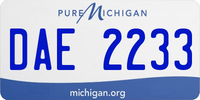 MI license plate DAE2233