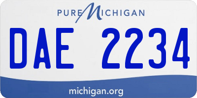 MI license plate DAE2234
