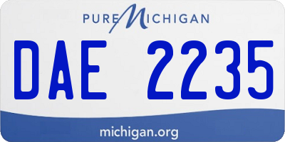MI license plate DAE2235