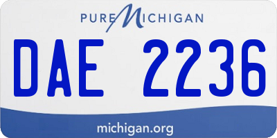 MI license plate DAE2236