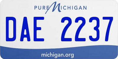 MI license plate DAE2237