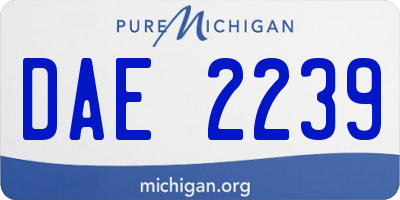 MI license plate DAE2239