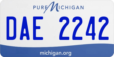 MI license plate DAE2242