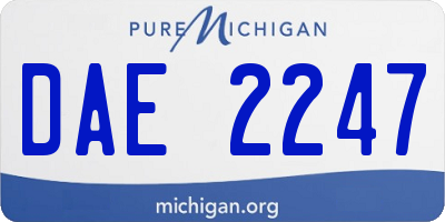 MI license plate DAE2247