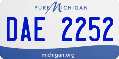 MI license plate DAE2252