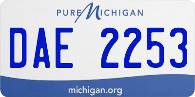 MI license plate DAE2253