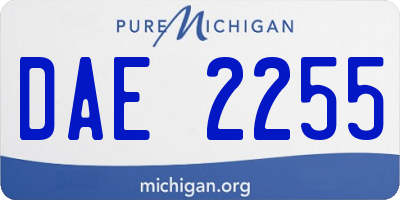 MI license plate DAE2255