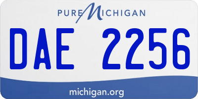 MI license plate DAE2256