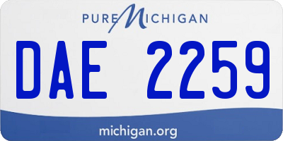 MI license plate DAE2259