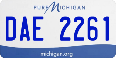 MI license plate DAE2261