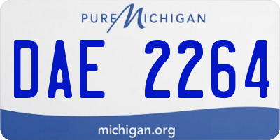 MI license plate DAE2264
