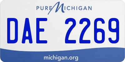 MI license plate DAE2269