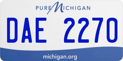 MI license plate DAE2270