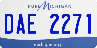 MI license plate DAE2271