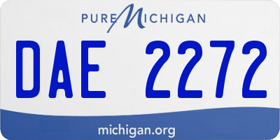 MI license plate DAE2272