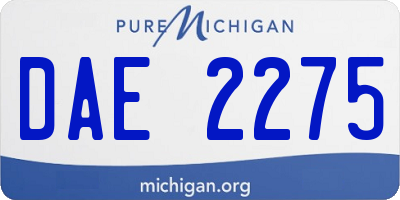 MI license plate DAE2275