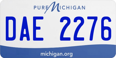 MI license plate DAE2276