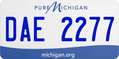 MI license plate DAE2277