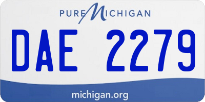 MI license plate DAE2279