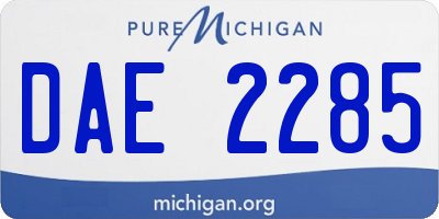 MI license plate DAE2285