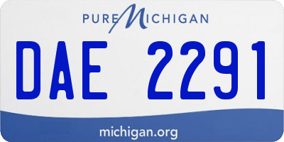 MI license plate DAE2291