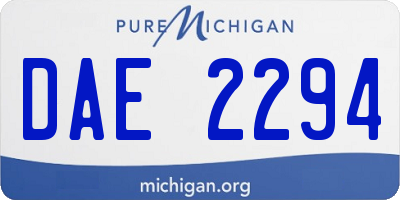MI license plate DAE2294