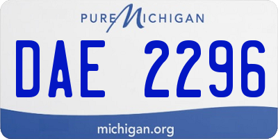 MI license plate DAE2296
