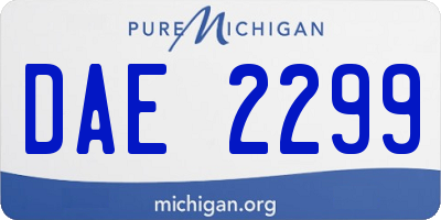 MI license plate DAE2299