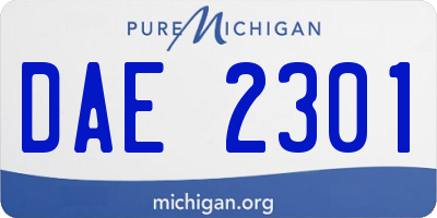 MI license plate DAE2301