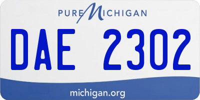 MI license plate DAE2302