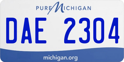 MI license plate DAE2304