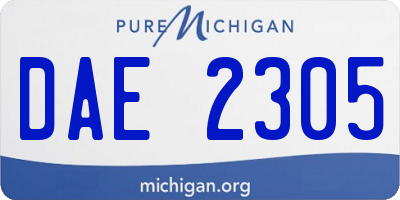 MI license plate DAE2305