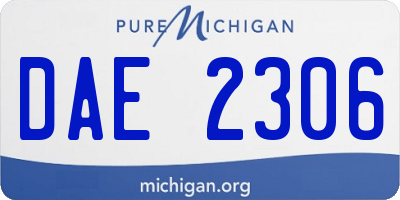 MI license plate DAE2306