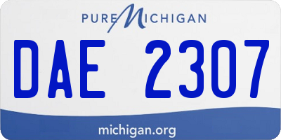 MI license plate DAE2307