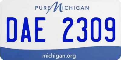 MI license plate DAE2309
