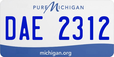 MI license plate DAE2312