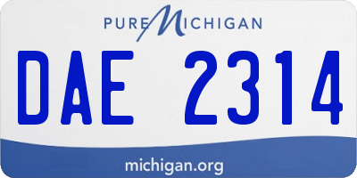 MI license plate DAE2314