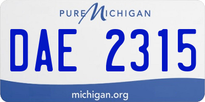 MI license plate DAE2315