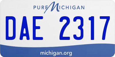 MI license plate DAE2317