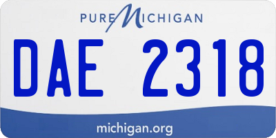 MI license plate DAE2318