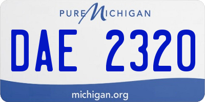 MI license plate DAE2320