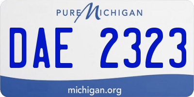 MI license plate DAE2323