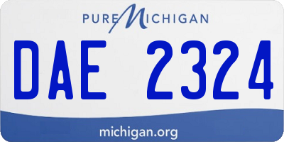 MI license plate DAE2324