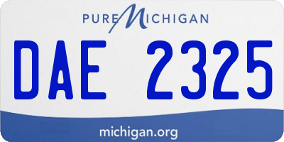 MI license plate DAE2325
