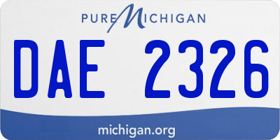 MI license plate DAE2326