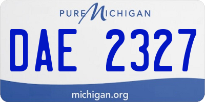 MI license plate DAE2327